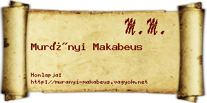 Murányi Makabeus névjegykártya