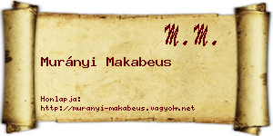 Murányi Makabeus névjegykártya